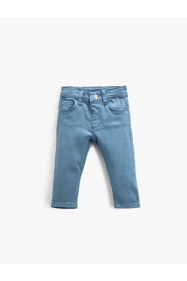 Koton Koton Jeans Slim Fit Jeans with Pockets, Cotton, and Adjustable Elastic Waist.