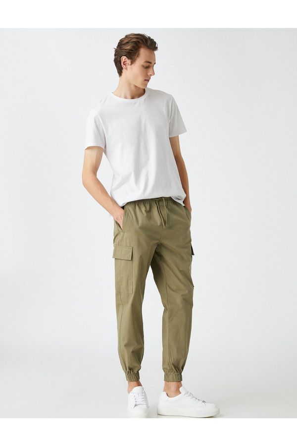 Koton Koton Jogger Cargo Pants with Lace-Up Waist with Pocket Detail.