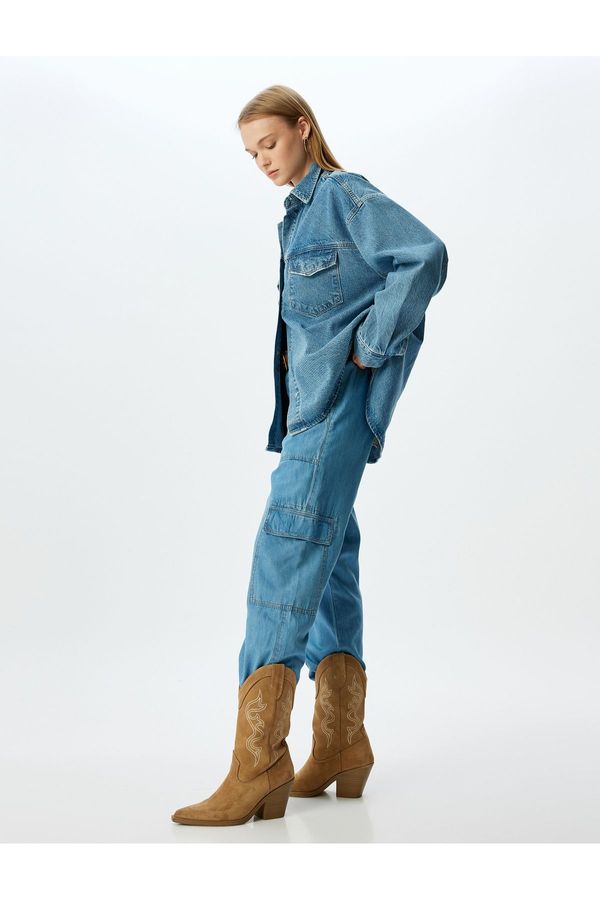 Koton Koton Jogger Cargo Pocket Button Down Jeans
