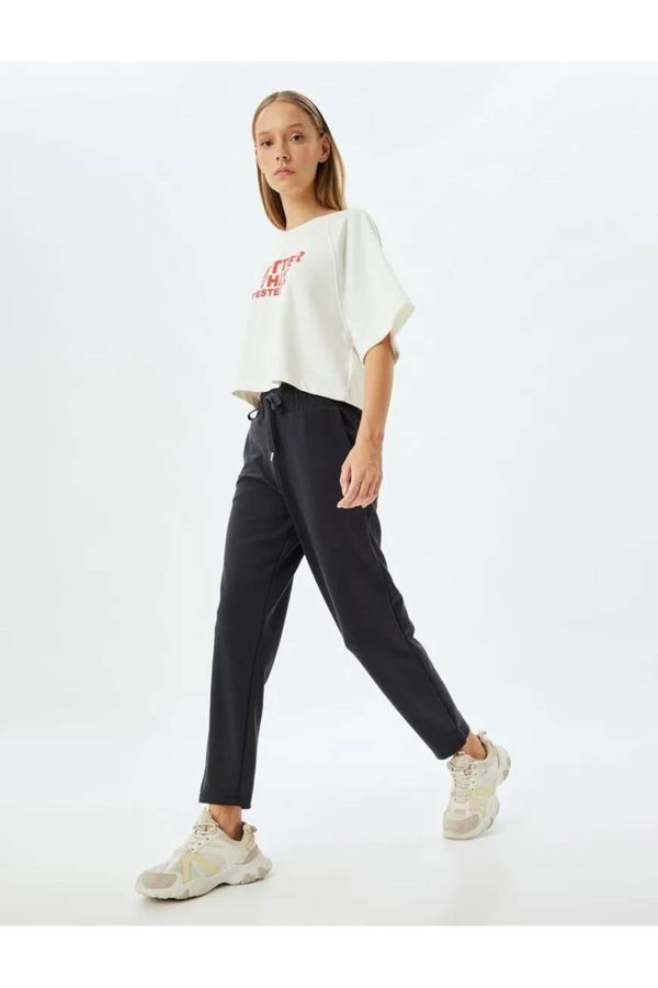 Koton Koton Jogger Sweatpants High Waist Laced Pocket Detail Modal