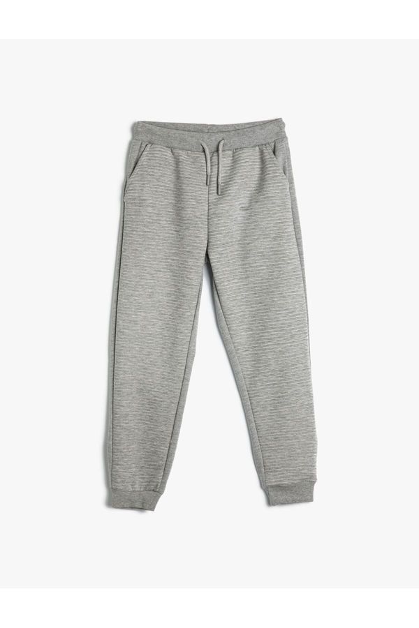 Koton Koton Jogger Sweatpants Pocket Tie Waist Textured Cotton