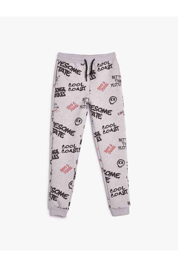 Koton Koton Jogger Sweatpants Printed Tie Waist With Ribbon