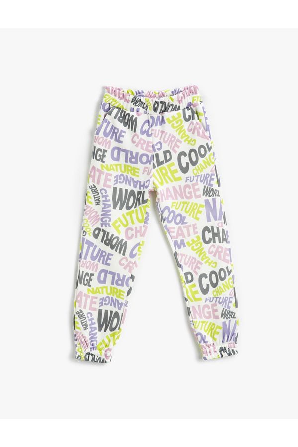 Koton Koton Jogger Sweatpants Printed with Pocket Elastic Waist