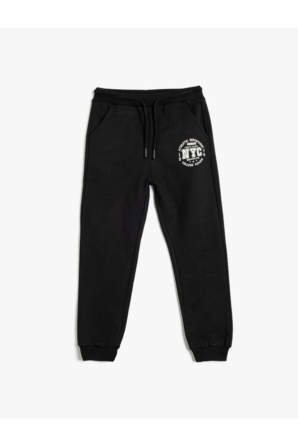 Koton Koton Jogger Sweatpants Tied Waist Print Detailed Pocket