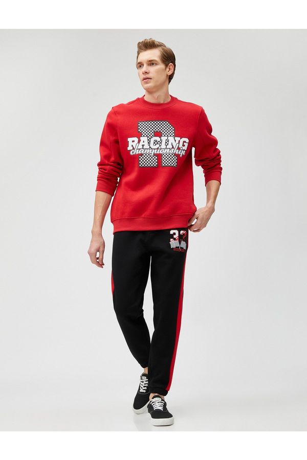 Koton Koton Jogger Sweatpants with a racing theme and a drawstring waist with pockets.