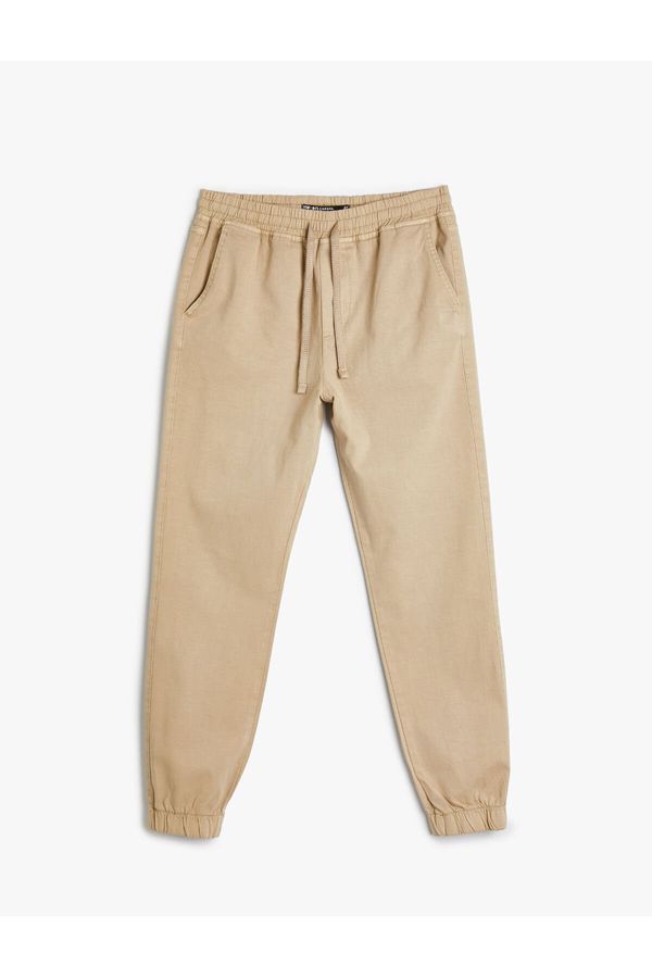 Koton Koton Jogger Trousers with Lace Waist Slim Fit Pocket Detail