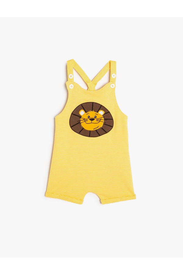 Koton Koton Jumpsuit Salopet Lion Applique Detailed Adjustable Strap