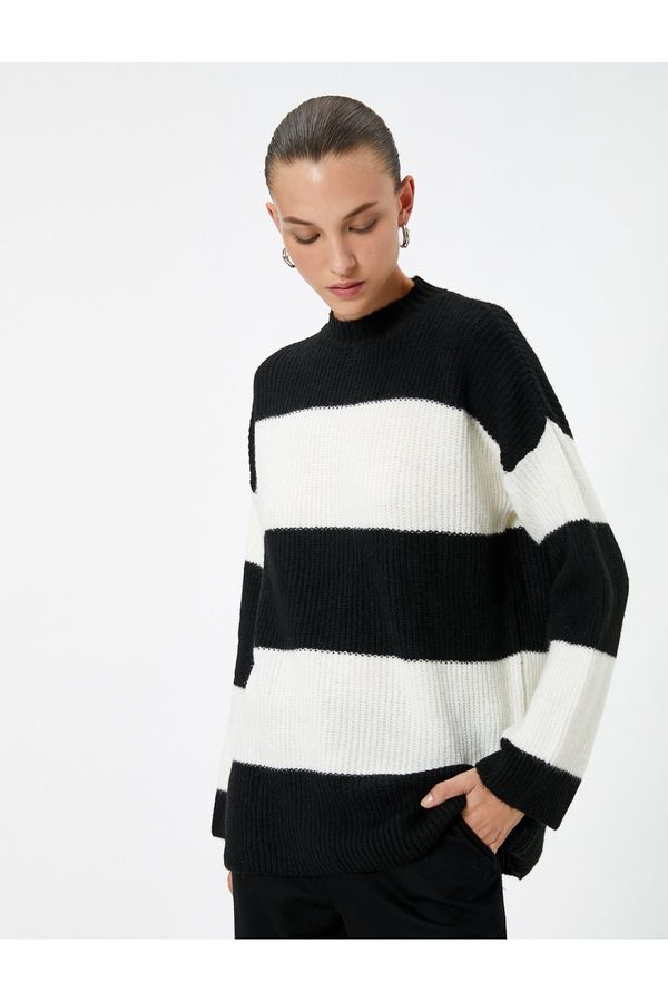 Koton Koton Knit Sweater Off Shoulders Lightweight High Neck