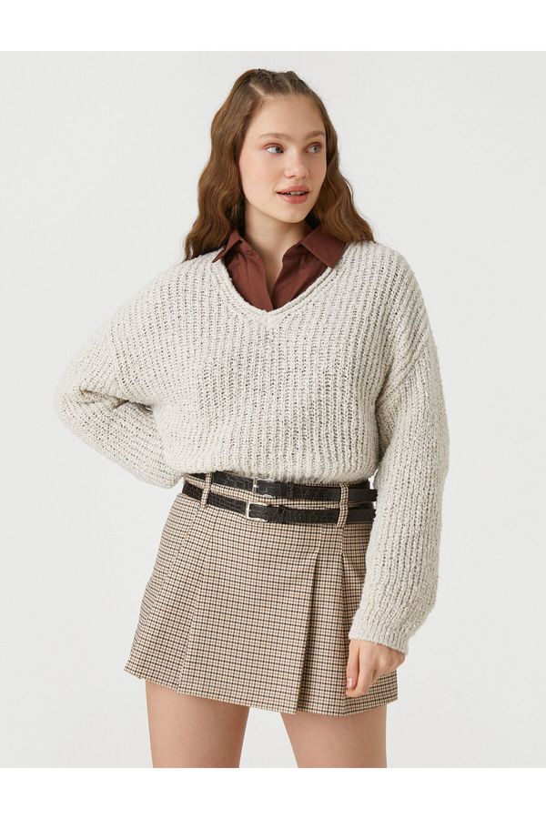 Koton Koton Knit Sweater Sweater V-Neck Long Sleeve
