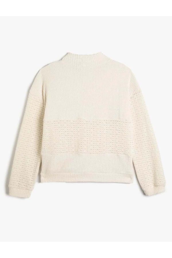 Koton Koton Knitted Motif Sweater Half Turtleneck -