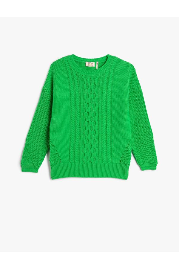 Koton Koton Knitted Sweater Long Sleeve Crew Neck