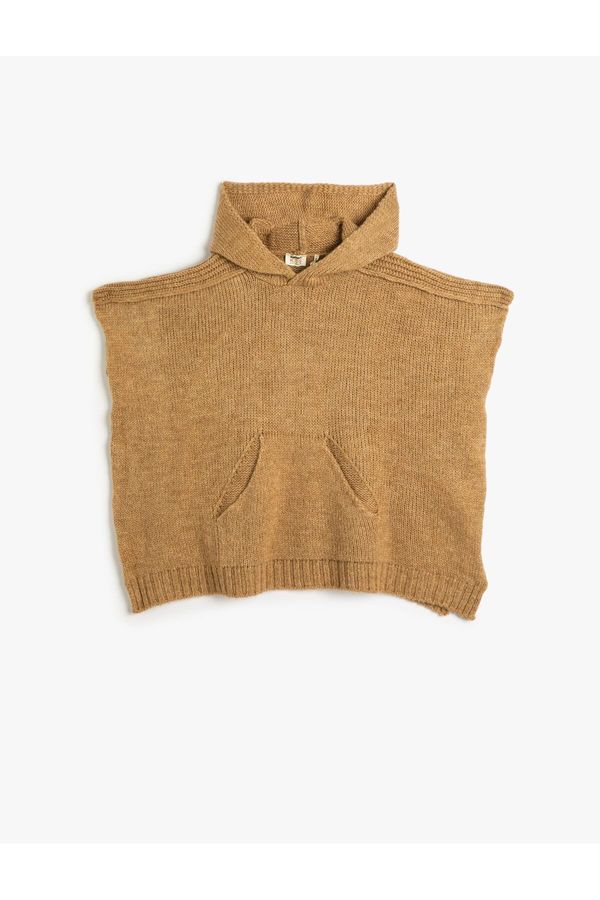 Koton Koton Knitwear Poncho Oversize Hooded Kangaroo Pocket