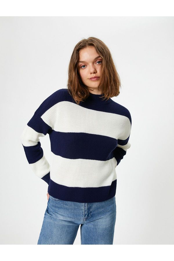 Koton Koton Knitwear Stand Collar Long Sleeve Sweater