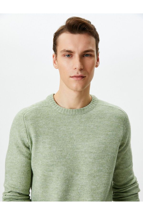 Koton Koton Knitwear Sweater Basic Crew Neck Slim Fit Textured