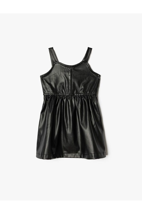 Koton Koton Leather Look Dress Strap Pleated