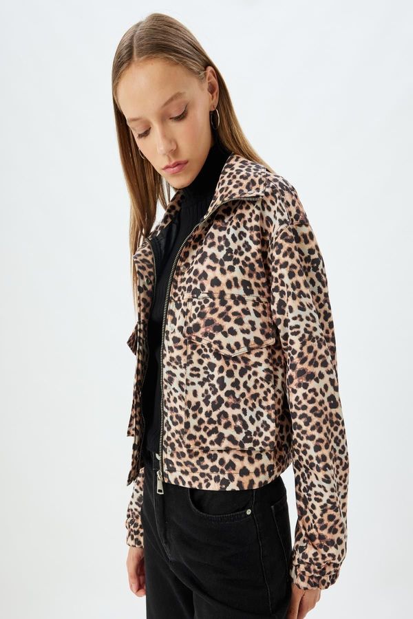 Koton Koton Leopard Patterned Youth Jacket