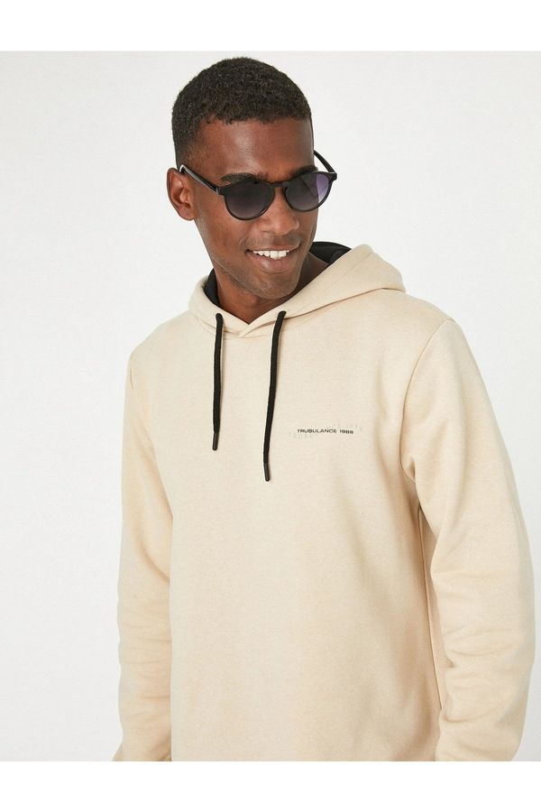 Koton Koton Letter Printed Hooded Sweatshirt