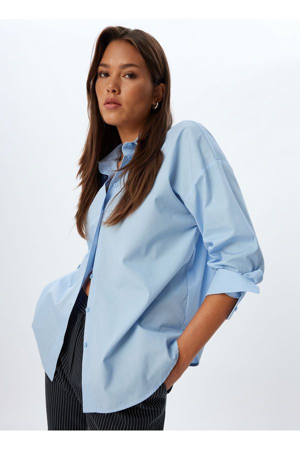 Koton Koton Light Indigo Women's Shirt