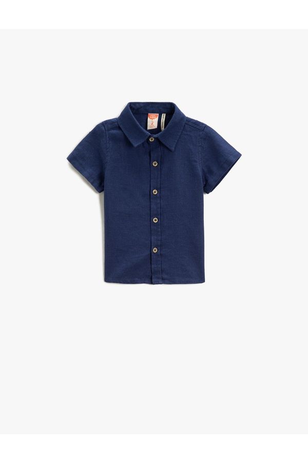 Koton Koton Linen Blend Short Sleeve Shirt