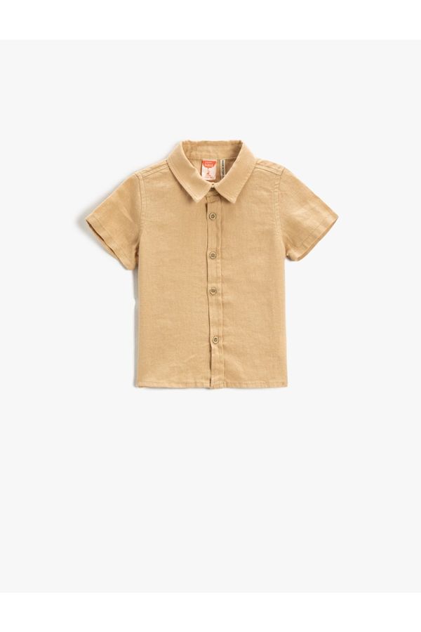 Koton Koton Linen Blend Short Sleeve Shirt
