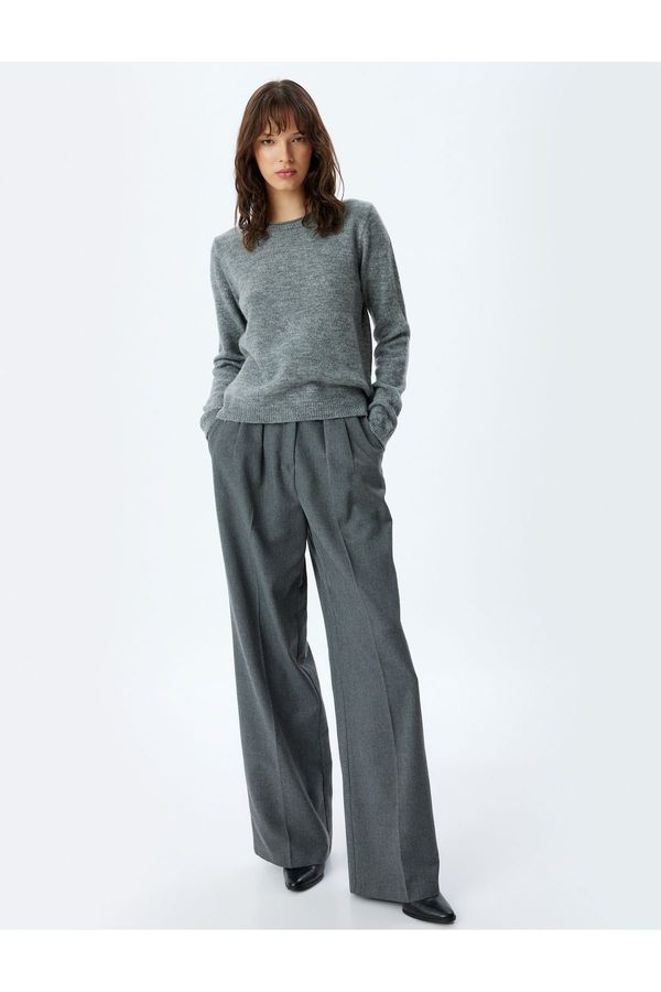 Koton Koton Long Sleeve Crew Neck Basic Knitwear Sweater