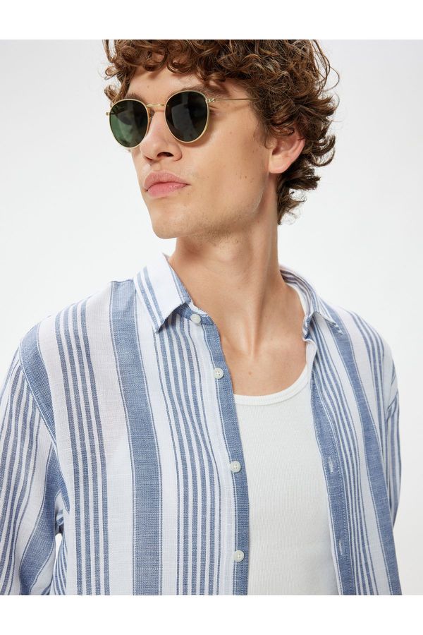 Koton Koton Long Sleeve Shirt Classic Collar Buttoned Cotton