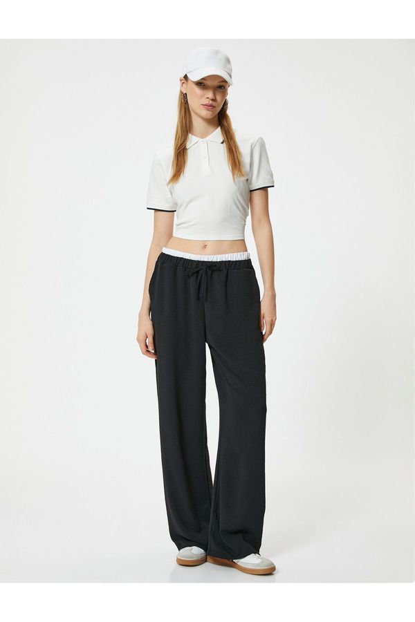 Koton Koton Loose Trouser Waist, Lace-Up, Pocket, Double Waist Detail