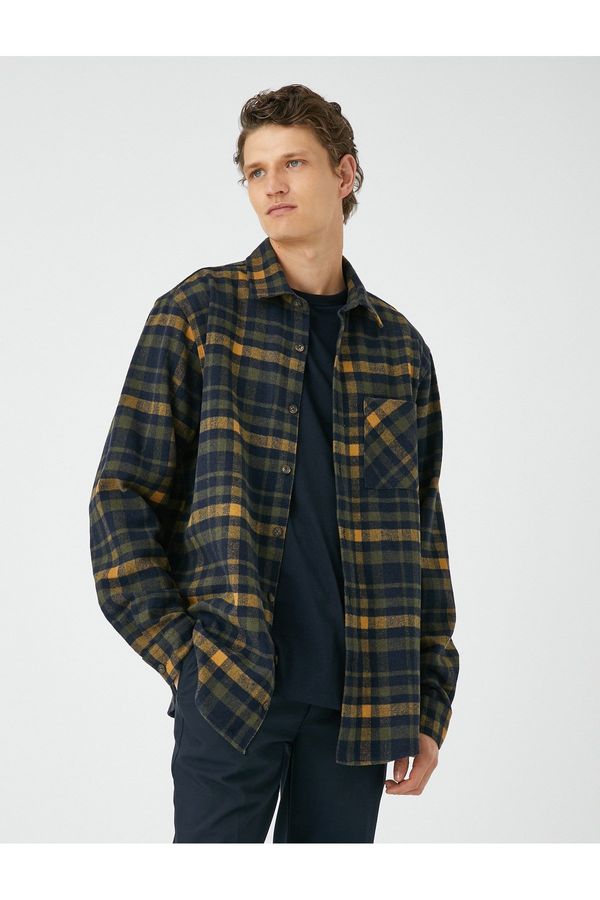 Koton Koton Lumberjack Shirt Classic Collar Buttons Pocket Detailed Long Sleeve