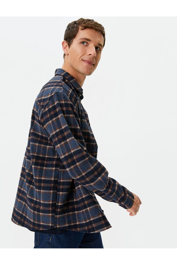Koton Koton Lumberjack Shirt Pocket Detailed Classic Collar Buttoned Long Sleeve