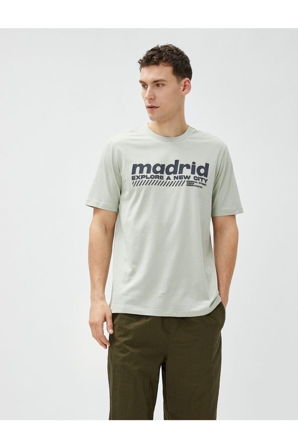 Koton Koton Madrid T-Shirt Printed Short Sleeve Crew Neck Cotton