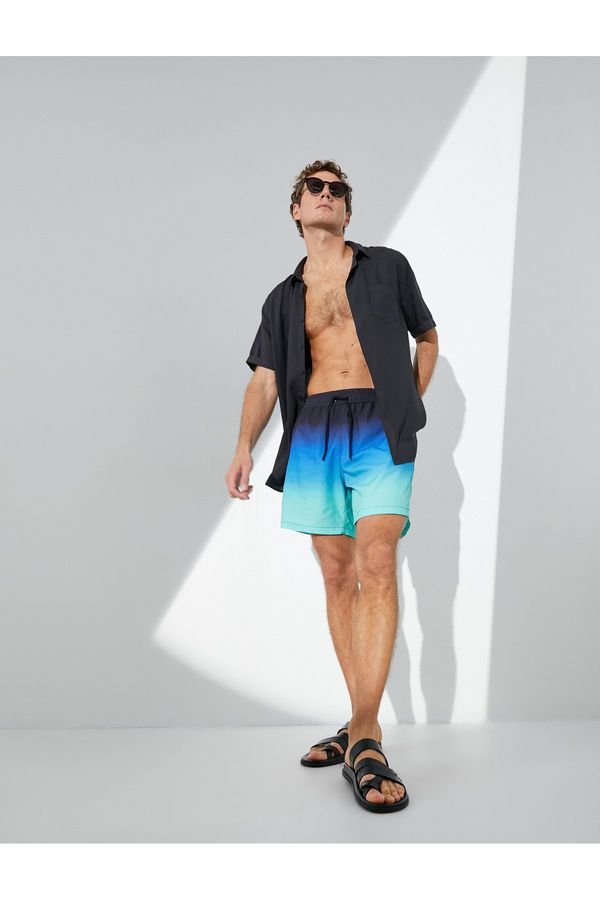 Koton Koton Marine Shorts with Laced Waist Color Block With Pocket