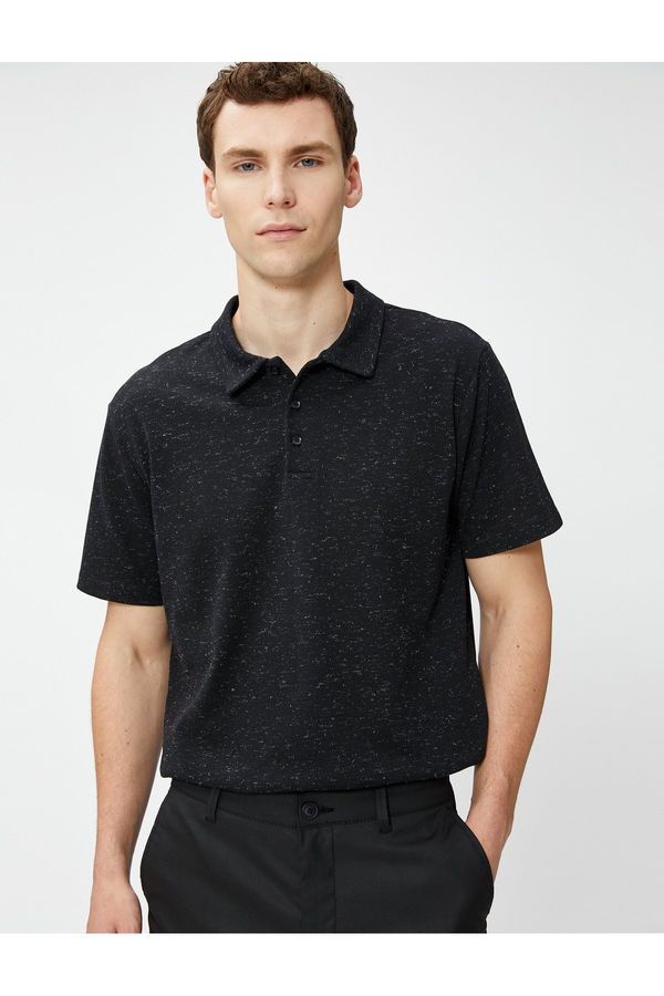 Koton Koton Marked Polo Neck T-Shirt Buttoned Short Sleeve