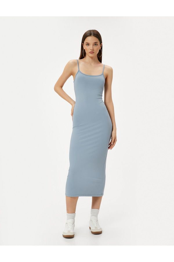 Koton Koton Maxi Thin Strap Pencil Dress Slim Fit