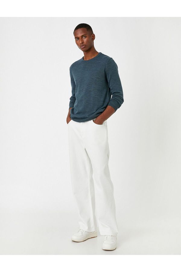 Koton Koton Men's Blue Basic Sweater