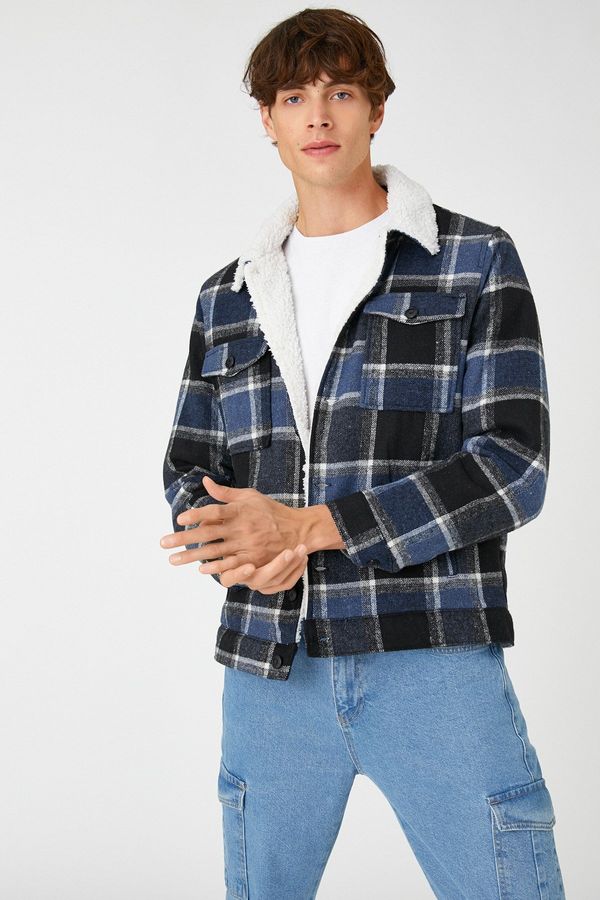 Koton Koton Men's Blue Plaid Jacket