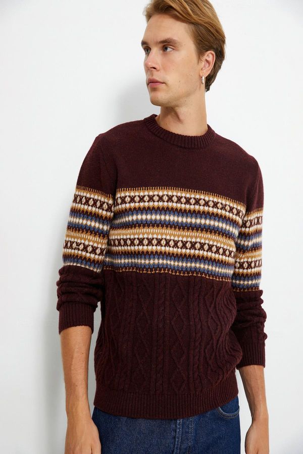 Koton Koton Men's Burgundy Sweater