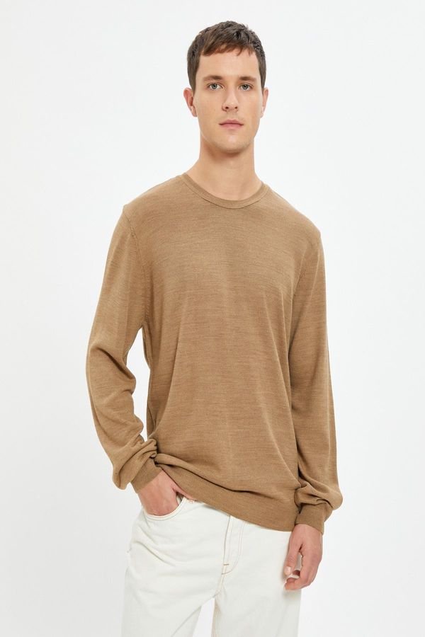 Koton Koton Men's Camel Hair Sweater