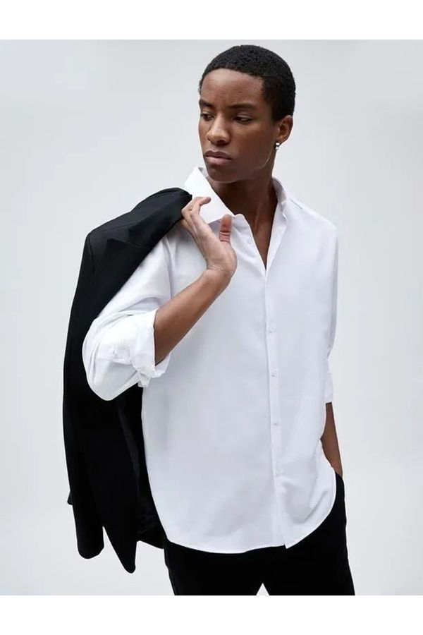 Koton Koton Men's Clothing Basic Shirt Classic Collar Slim Fit Buttoned