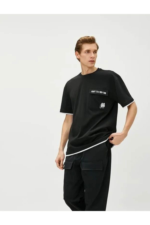 Koton Koton Men's Clothing T-Shirt 3sam10427hk Black Black