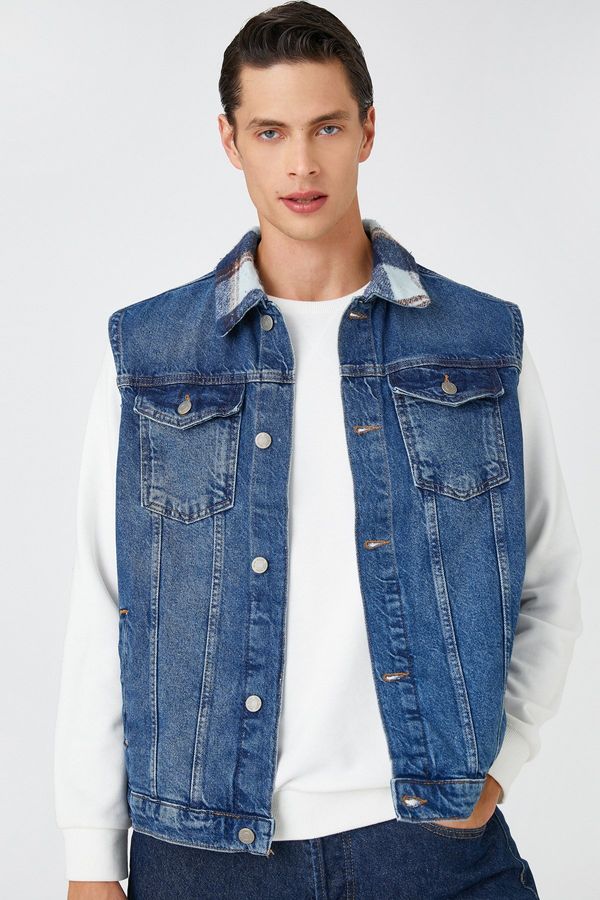 Koton Koton Men's Medium Indigo Jacket