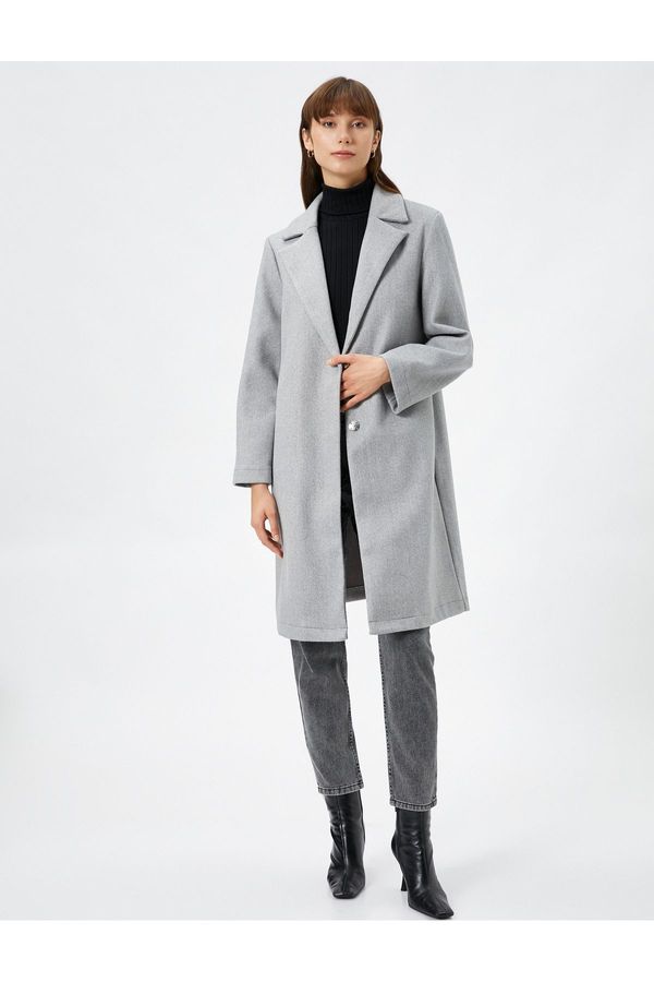 Koton Koton Midi Length Cashmere Coat