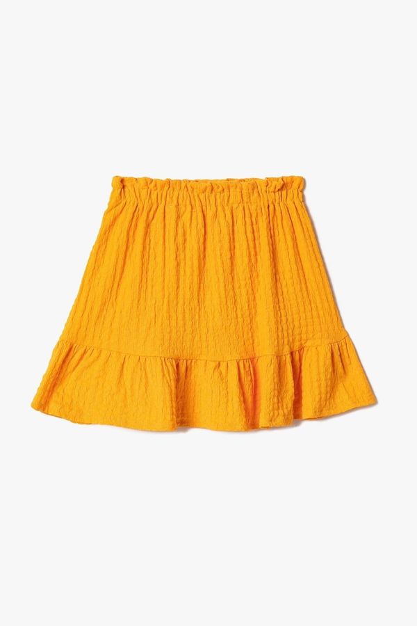Koton Koton Midi Skirt Textured Elastic Waist