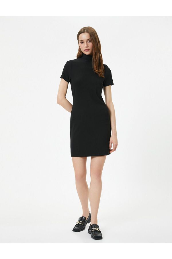 Koton Koton Mini Dress Turtleneck Short Sleeve