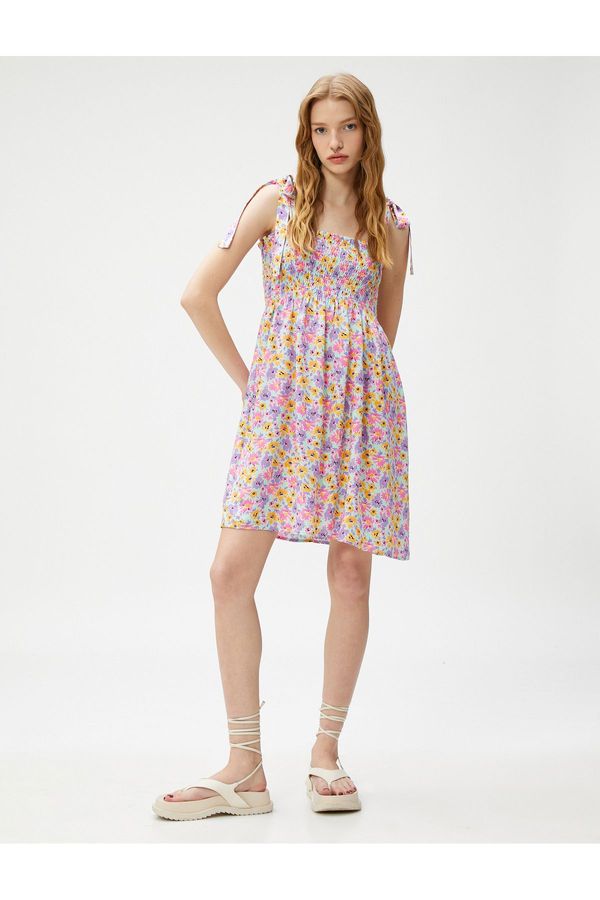 Koton Koton Mini Floral Dress with Straps Gipeli Viscose