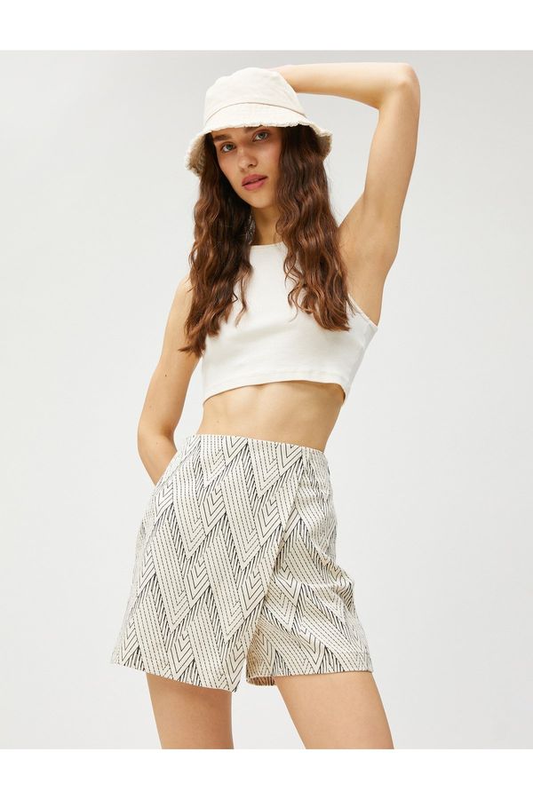 Koton Koton Mini Shorts Skirt Covered Cotton Patterned