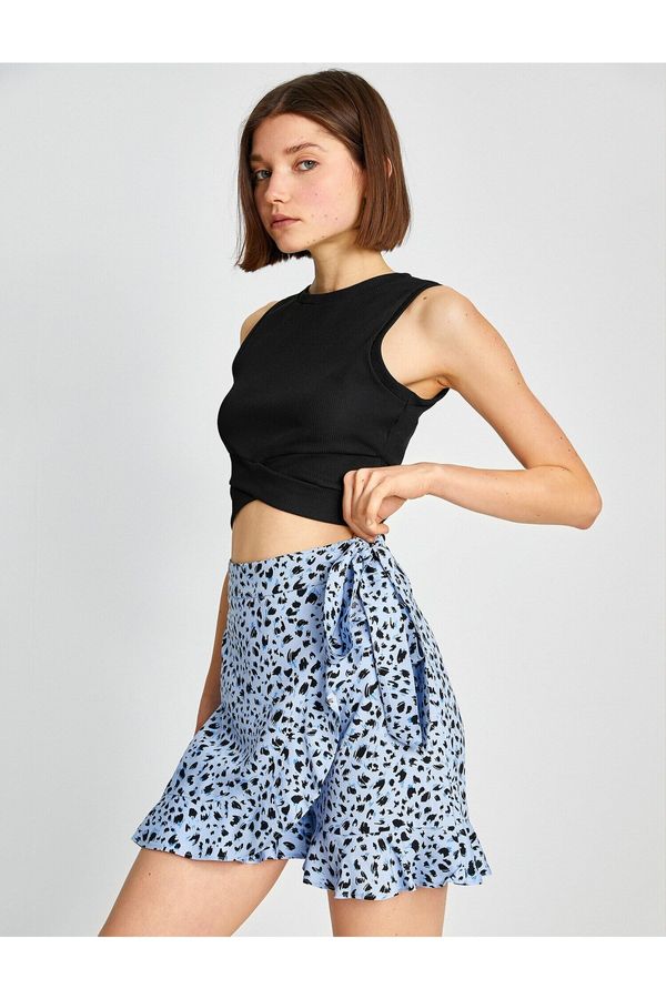 Koton Koton Mini Shorts Skirt Patterned Frill Lacing Detail
