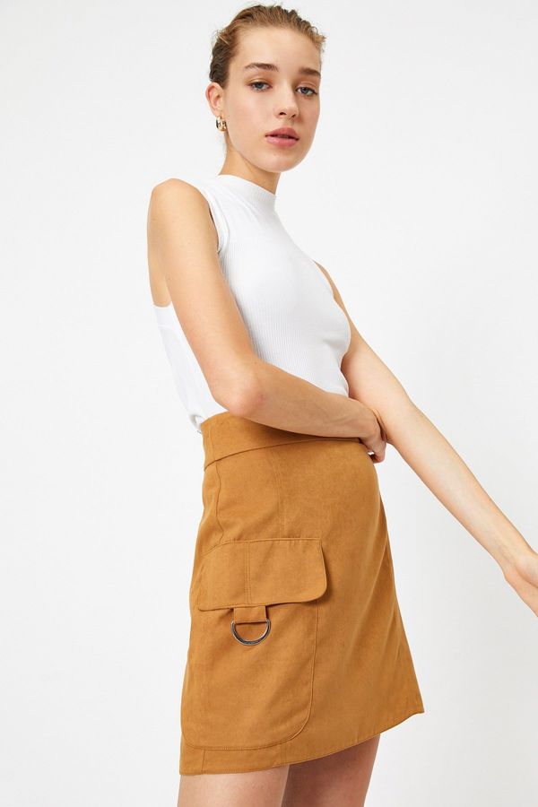 Koton Koton Mini Skirt High Waist Cargo Pocket