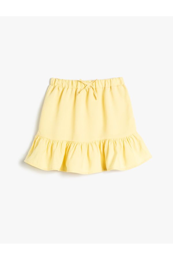 Koton Koton Modal Fabric Mini Skirt With Frill Elastic Waist