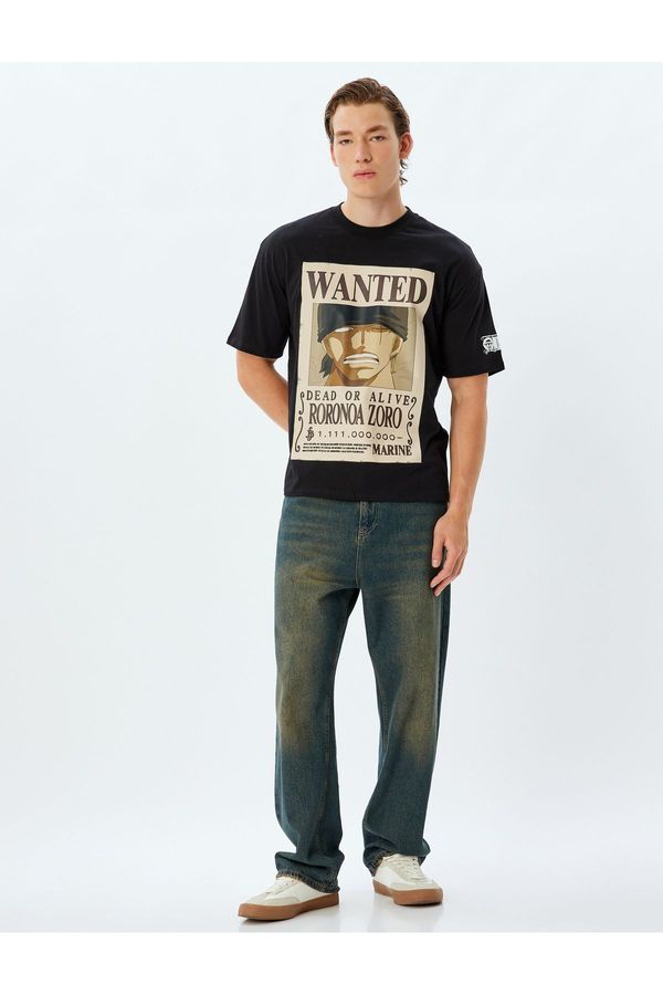 Koton Koton One Piece T-Shirt Licensed Oversize Crew Neck Short Sleeve Cotton