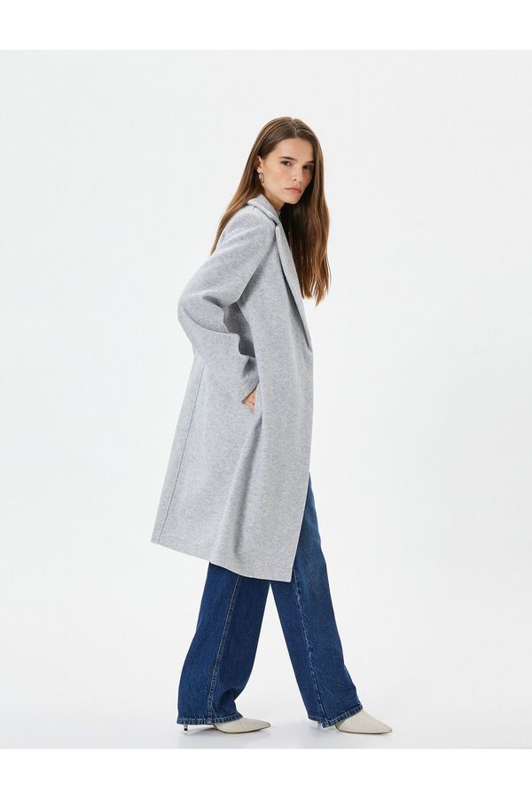 Koton Koton Oversize Cachet Coat Pocket Detailed